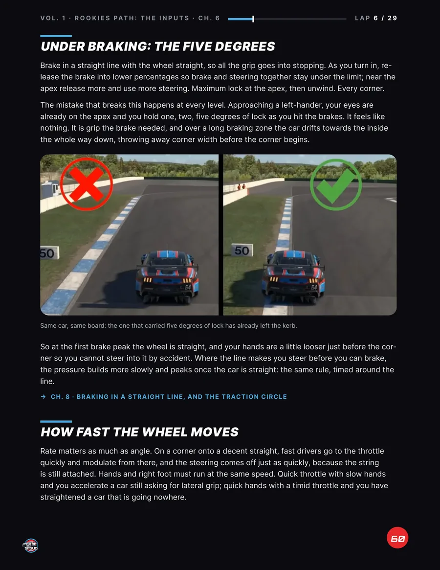 Under braking: the five degrees: The Science of Sim Racing, page 60